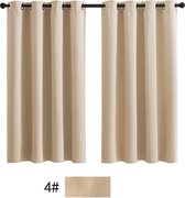 Bol.com Verduisterende Gordijnen met Oogje Beige 2 stuks Blackout 168cm x 183cm (B x H) Woonkamer Slaapkamer aanbieding