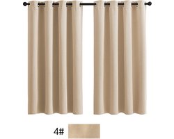 Verduisterende Gordijnen met Oogje, Beige, 2 stuks, Blackout, 168cm x 183cm (B x H), Woonkamer, Slaapkamer