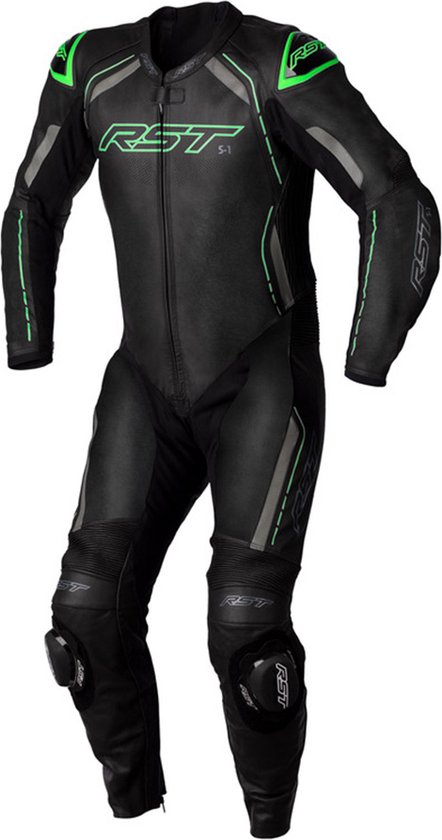 Foto: Rst s1 ce mens leather suit black green 46 maat one piece suit