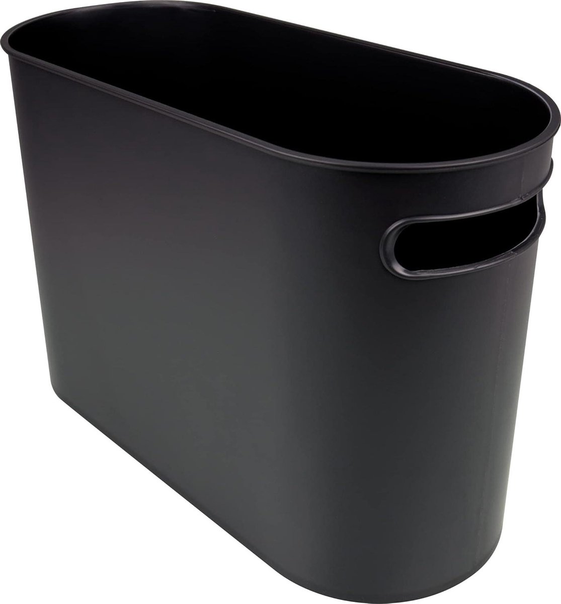 Goedkoopste Prullenbak 22 liter zwart mat kunststof met greepgat - H6105695