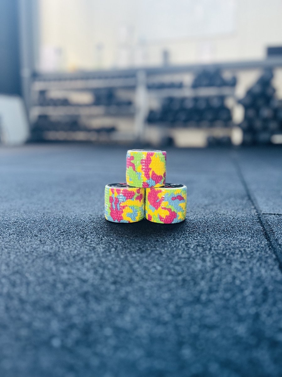 RXpursuit 3-Pack Happy Camo Premium Sticky Stretch Lifting Thumb Hookgrip Tape for Weightlifting, CrossFit, Powerlifting, Strength Training. Athletic Sport Tape