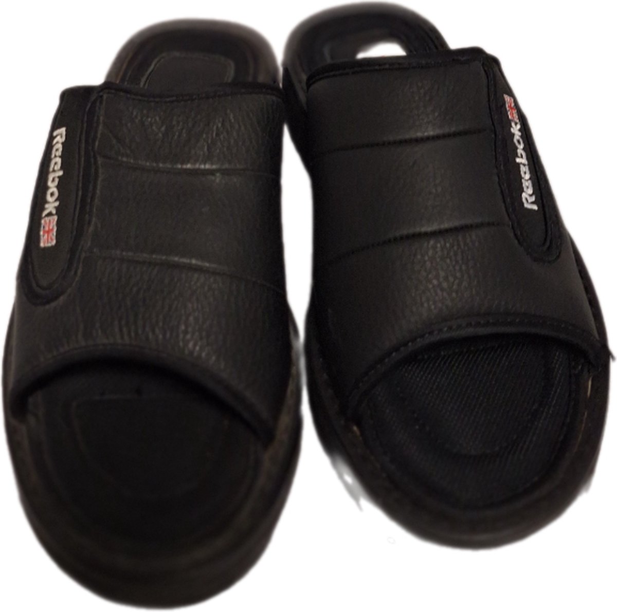 REEBOK-SLIPPER- SLIDE-CLASSIC- -LEER Zwart