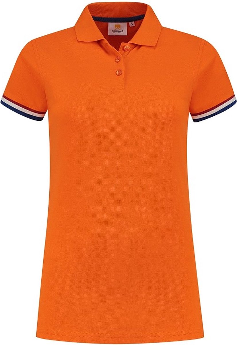 Oranje Dames Polo met Rood / Wit / Blauw vlag - Maat L - EK WK Sport Koningsdag Koning F1 Formule 1