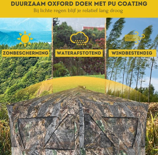 Costway Draagbare Pop-Up Camouflage Jacht tent Voor 3 Personen - Tent Jachtuitrusting - 180 x 200 x 167 cm van Costway — afbeelding 4