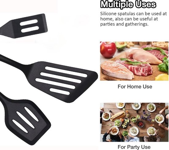 Commerical Set van 3 rubberen spatels (24,1 cm) hittebestendig, siliconen rubberen spatels voor gebruik in de keuken