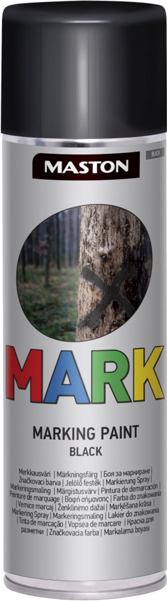 Maston Mark Marking Paint - Mat - Zwart - Markeringsspray - 500 ml - spuitbus verf