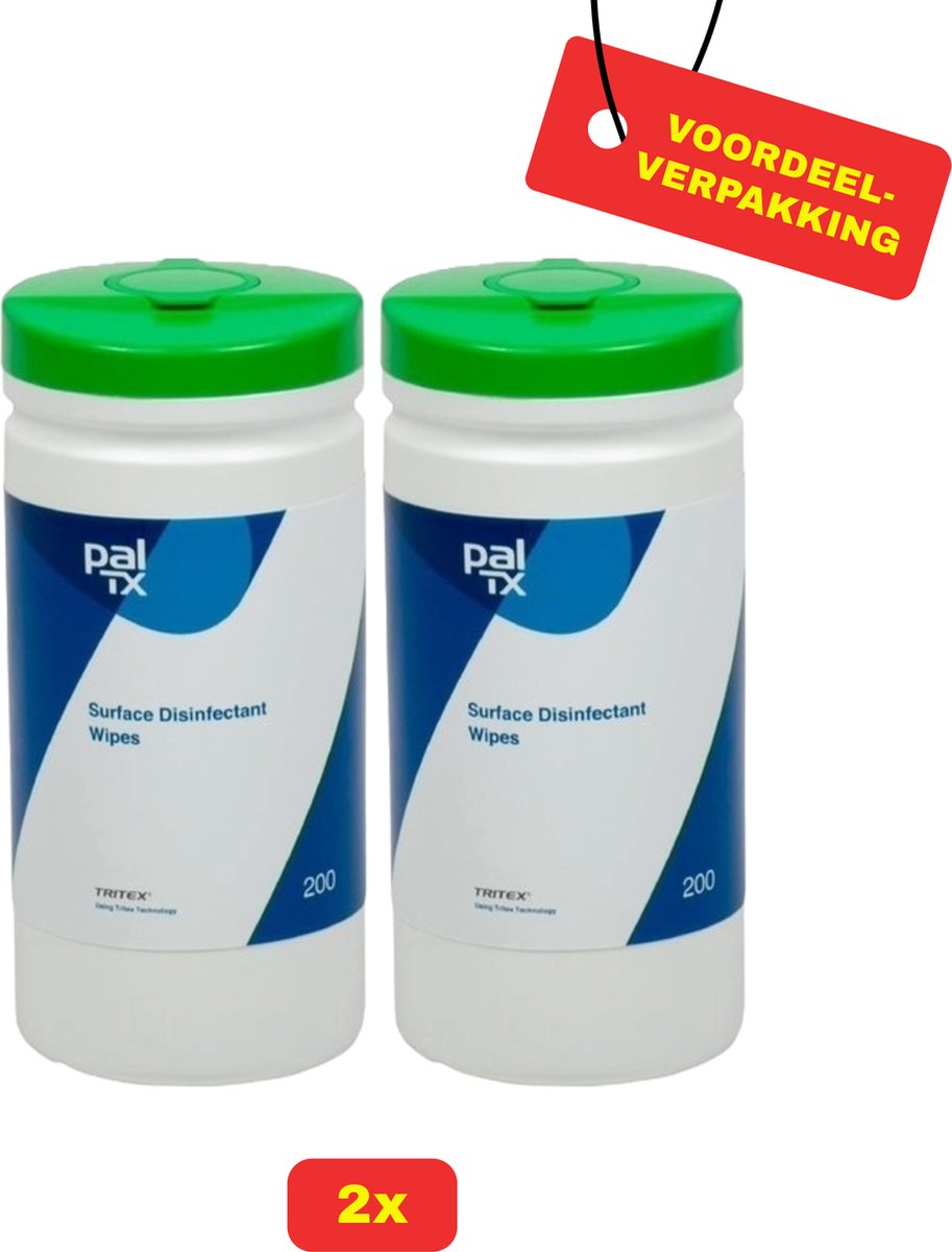 Goedkoopste 2 x Pal TX Desinfectiedoekjes 200 stuks - voordeelverpakking