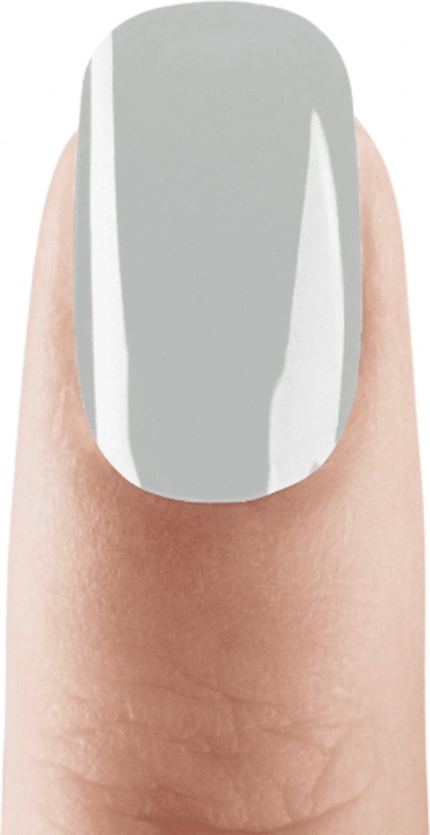 Rubor gel nagel sticker- shiny grey - gellak nagellak - manicure - gelnagellak - gel voor thuis - blijft tot 3 weken - chroom grijs