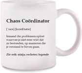 Mok met Tekst "Chaos Coördinator" | Porselein | 40 cl | Mok met Tekst | Koffie Mok | Grappige Cadeau