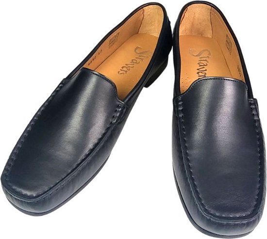 Stravers - Mocassins de Luxe Semelle en cuir Taille 43 Chaussures à enfiler Zwart pour femmes Grandes tailles