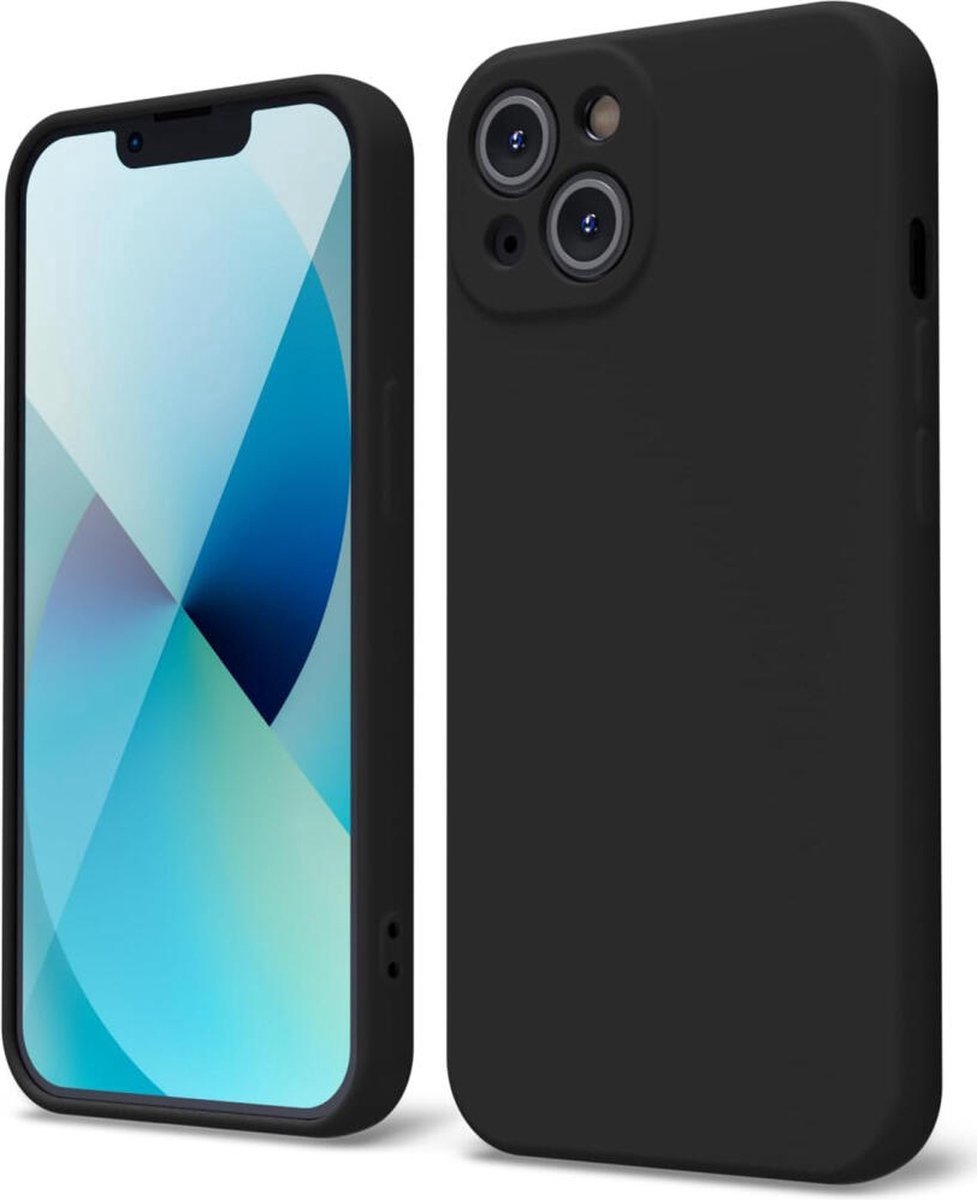 Siliconen/TPU back cover hoesje met Camera bescherming - Geschikt voor Appel iPhone 13 & 14 - Zwart