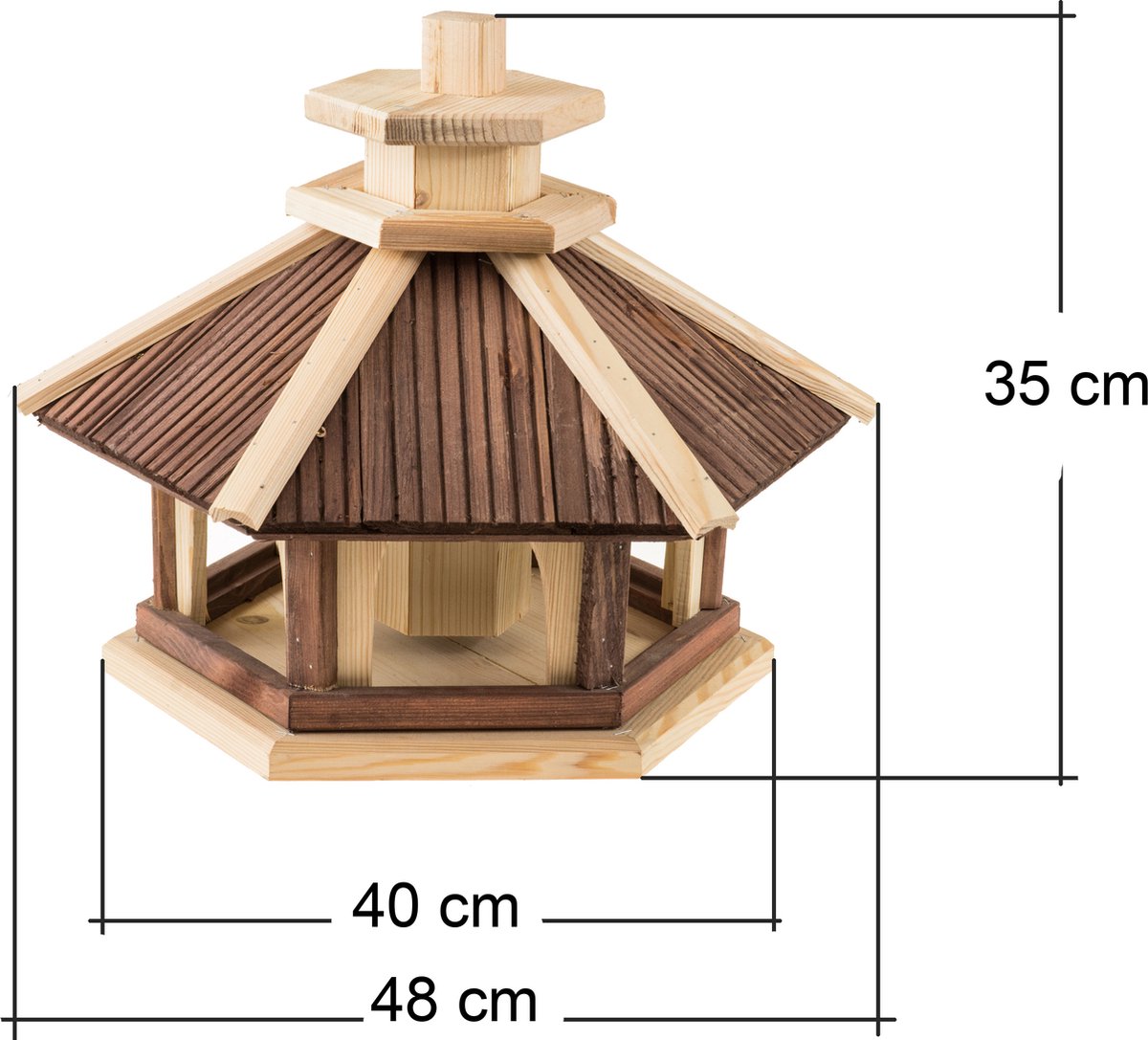 Vogelvoederhuis Luxe zeshoek/roodbruin, vogelhuis, vogelhuis, vogel, hout