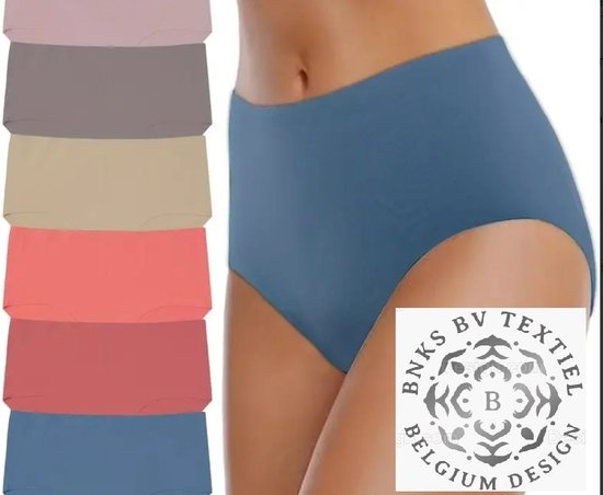 Culottes taille haute - 95% Katoen - Sous-vêtements femme - XL - mélange de couleurs - 6 pièces -