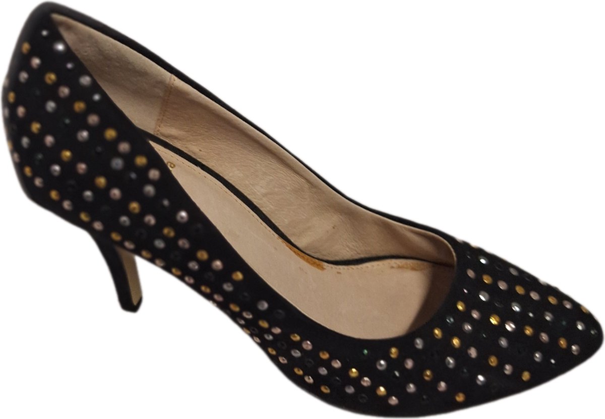 LA STRADA-PUMPS-BLACK-MICRO STUDS -SIZE 36