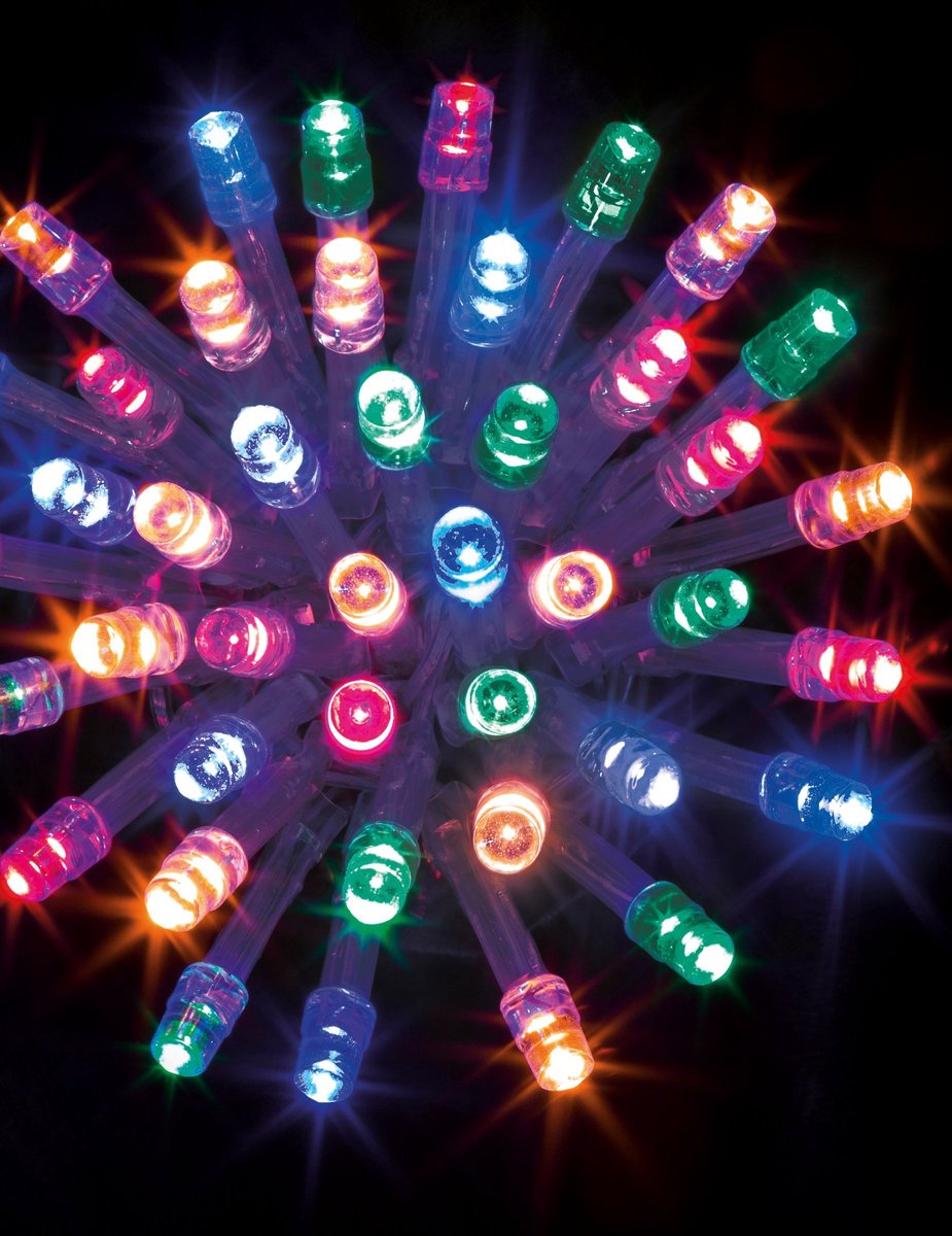 Feeric lights & Christmas Feeric lights Kerstverlichting - gekleurd - 10 meter - 100 led lampjes - transparant snoer