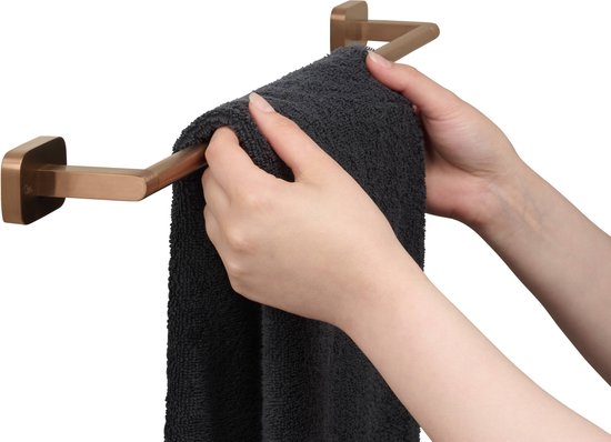 Foto: Handdoekhaakjes 2 in 1 rvs zelfklevend rechthoekig handdoek haakjes handdoekhaak zwart