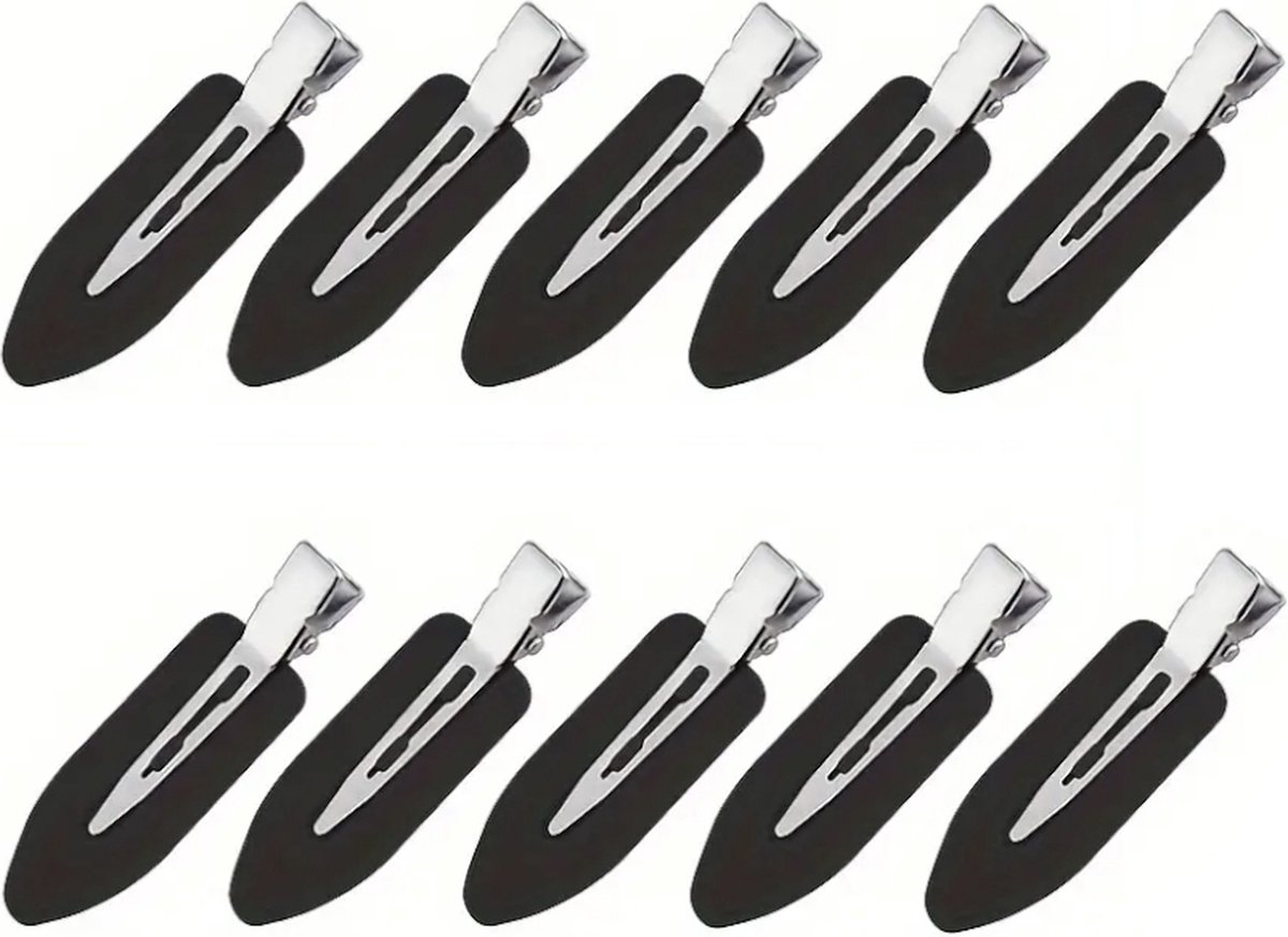 Make Up Haarclips - Zwart | Set 10 stuks | Creaseless / Zonder Vouw Haarspeld | Fashion Favorite