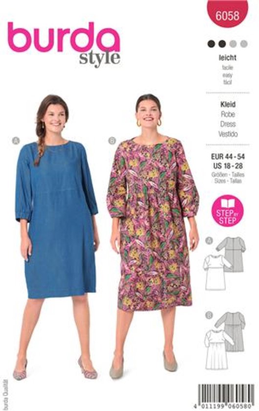 6058 Burda Naaipatroon - Jurk in variaties