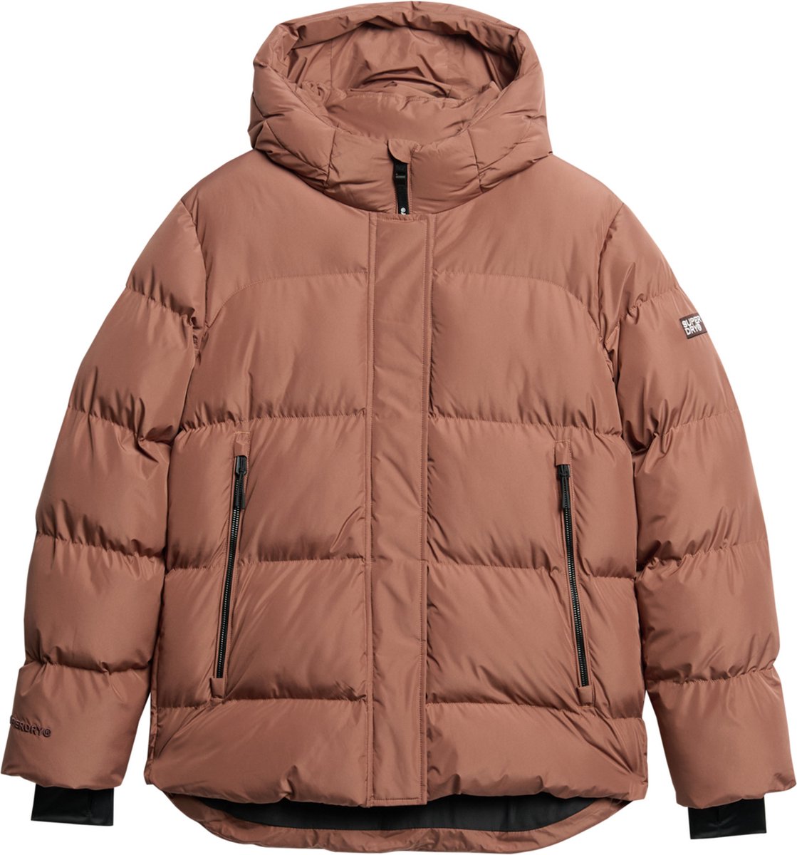 Superdry HOODED 5 BAFFLE SPORTS PUFFER Dames Jas Bruin