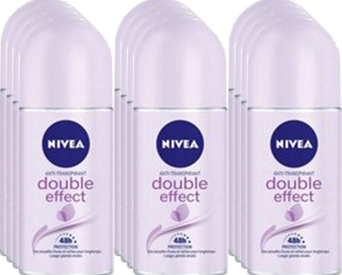 Goedkoopste Nivea Double Effect Deodorant Roller - 12 x 50 ml - Voordeelverpakking