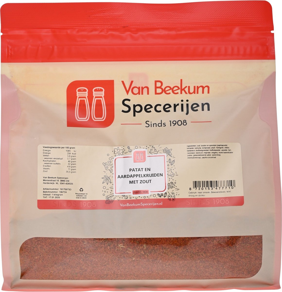 Goedkoopste Van Beekum Specerijen - Patat & Aardappelkruiden Met Zout - 1 KG (hersluitbare stazak