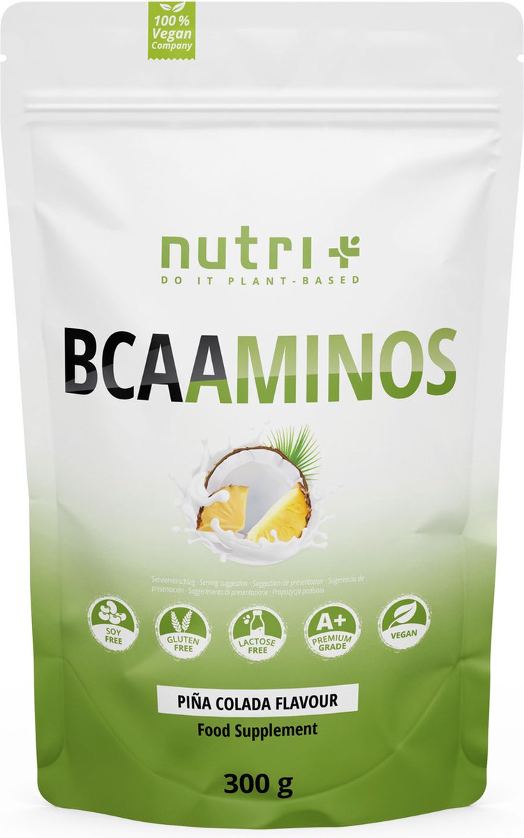 Goedkoopste nutri BCAA poeder Pina Colada - hooggedoseerd aminozuurcomplex - instant BCAA poeder vegan - 2 1 1 L-leucine L-isoleucine L-valine - 300 g