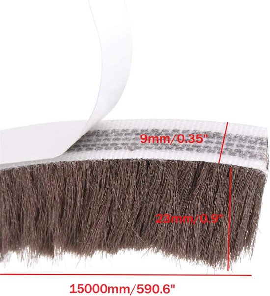 TA-VIGOR Borstel weerstrippen, 10 m (L) x 7 mm (B) x 8 mm (T), zelfklevende vilten deurafdichtingsstrip, stapel weerstrip, hoge dichtheid borstelstrip tochtstopper voor raamdeur TA-VIGOR Borstel weerstrippen, 10 m (L) x 7 mm (B) x 8 mm (T), zelfklevende vilten deurafdichtingsstrip, stapel weerstrip, hoge dichtheid borstelstrip tochtstopper voor raamdeur