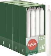 Bolsius - Gladde Dinerkaarsen - 17 cm - 32 stuks - Wit