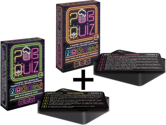 Combi-deal: Pubquiz #2 + #3 (over 2023 en **2024**) - Kaartspel - Pocketformaat Quizspel - 2x 9 Nederlandse quizzen / totaal 396 vragen