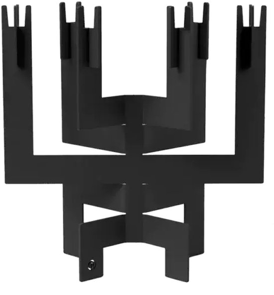 Bougeoir Robuste °01 | Noir | 6 bras | Design unique | Acier | 43,5 x 32,5 x 17,5 cm