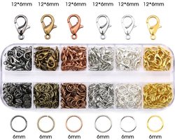 foto van WiseGoods Premium Set Karabijnhaak Sieraden Slotjes & Ringen - Karabijn Sluitingen - Karabijnsluiting - Hobby Accessoires - 570Stk