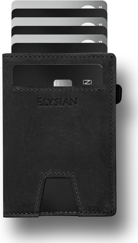 Elysian - Portefeuille Zwart - Porte-cartes extensible - 12 cartes - Cuir Premium - RFID - Emballage cadeau de Luxe