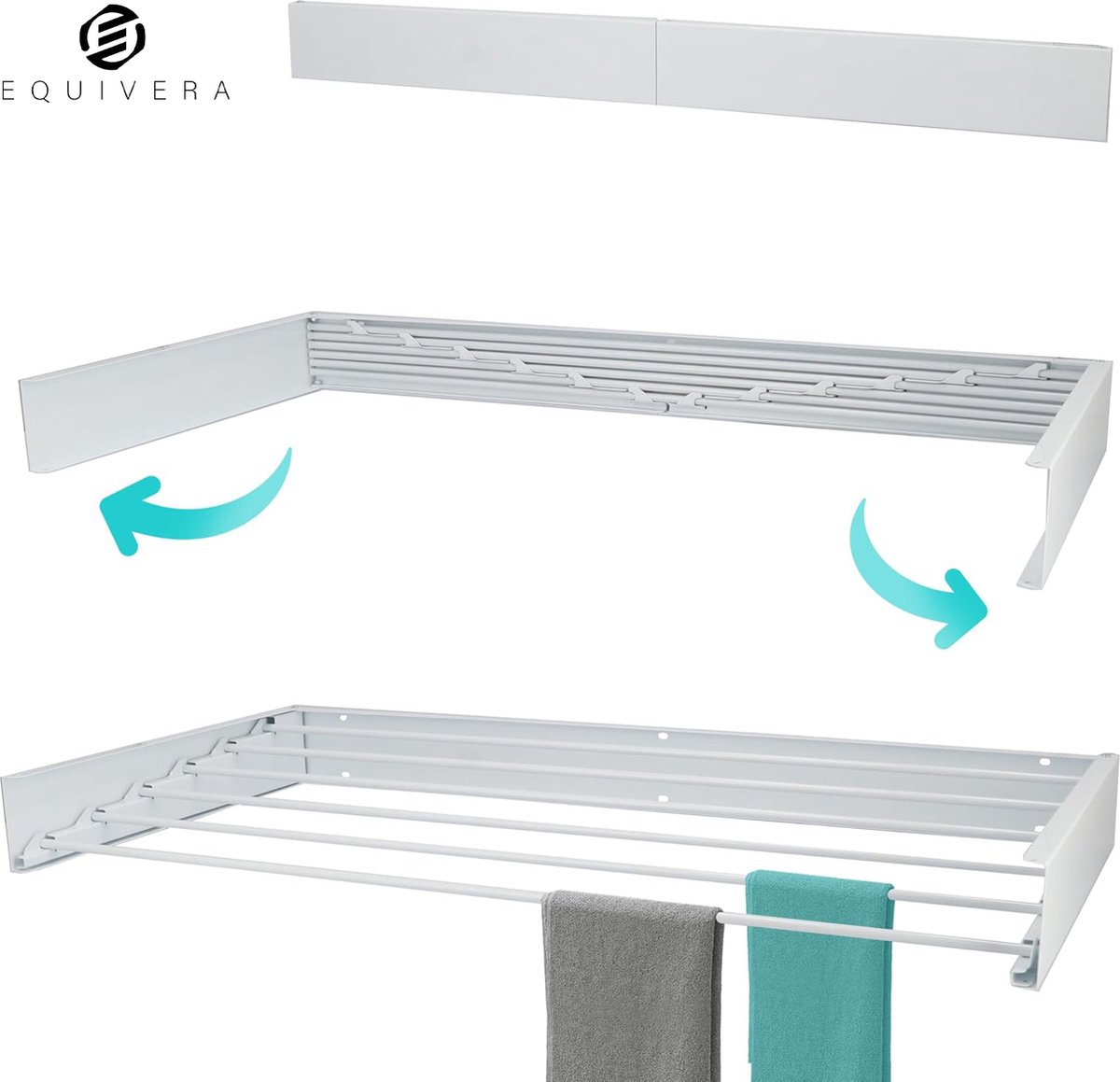 Goedkoopste Equivera Wanddroogrek - Wasrek - Droogrek - Wanddroogrek Inklapbaar - Wand Droogrek