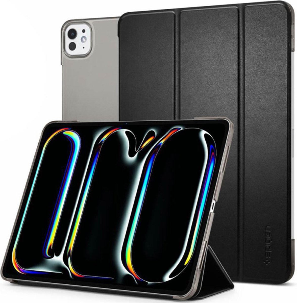 Spigen Smart Fold Bookcase voor de Apple iPad Pro 13 (2025) M5 / (2024) M4 - Zwart