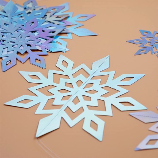 Jojoy - Guirlandes de Noël avec flocons de neige scintillants - Décoration de Noël - Guirlande de Noël - Noël - Neige - 6x Flocon de neige de différentes tailles - HOLOFLAKE