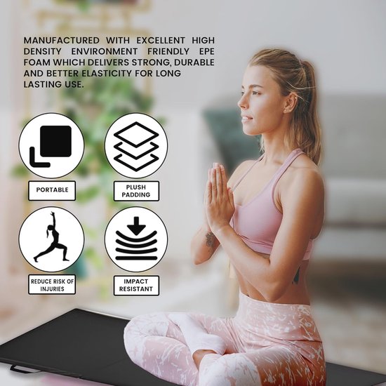 Opvouwbare Gym Fitness Mat 2 inch Dikke Schuim 6ft x 2ft - Multifunctionele Oefening en Pilates Mat — afbeelding 4