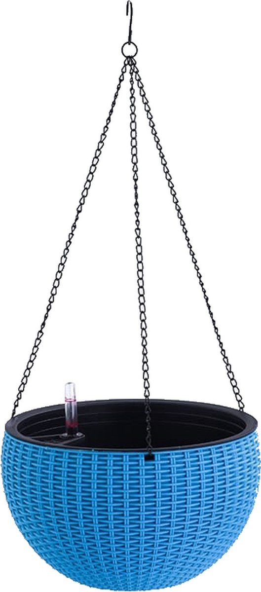 hangende plantenbak met reservoir en water-indicator-blauw