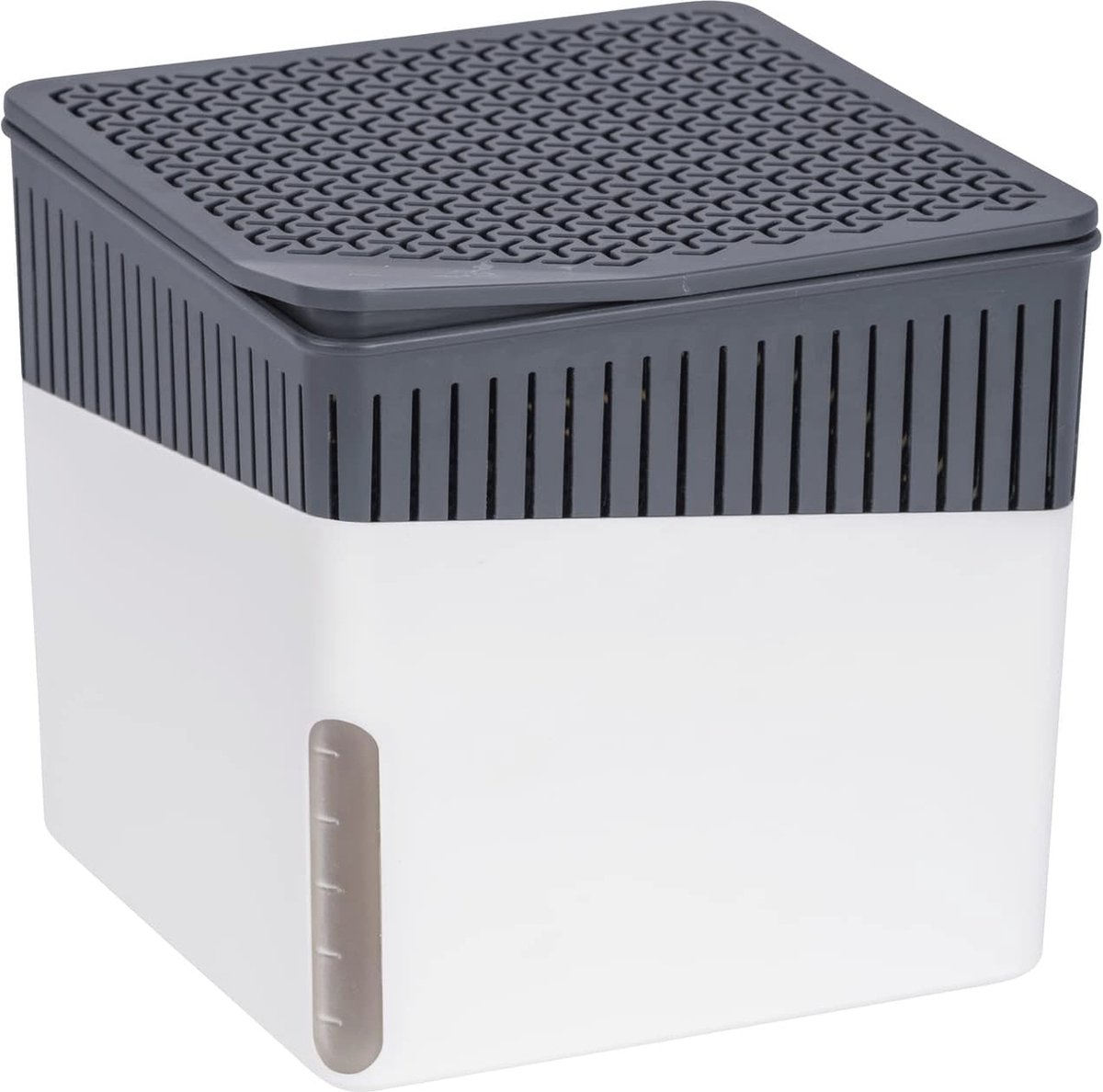 Luchtontvochtiger voor het verwijderen van schimmel en geuren, 1,6 liter opvangcapaciteit, navulbaar granulaatblok - 16,5 x 15,7 x 16,5 cm
