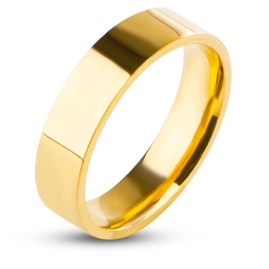 Bague Pour Homme Dorée – Haute brillance – Acier – Bagues Hommes Femmes – Cadeau pour homme – Cadeaux Masculins