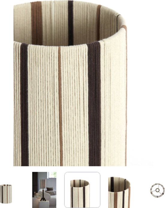 Light & Living Cylindre d'abat-jour 20-20-30 cm MEDAN crème+marron+marron foncé