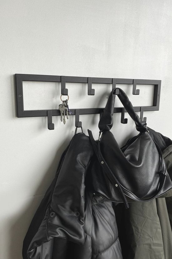 9 Haaks Wandkapstok 60cm Muur Wand Kapstok Hangende Design 
