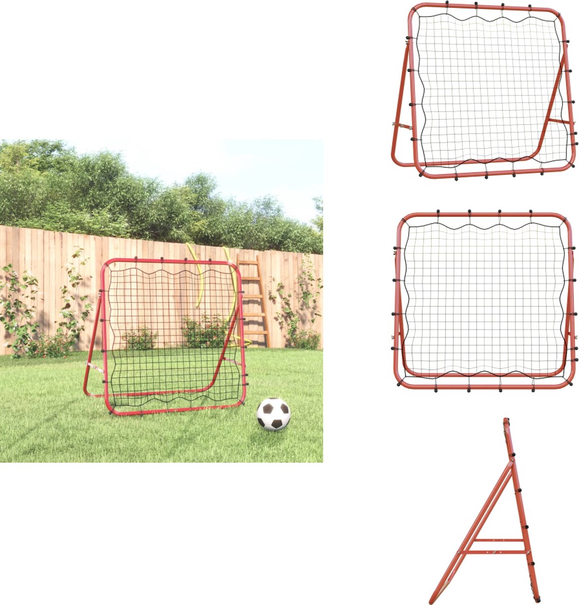 vidaXL Voetbal Kickback Rebounder - Voetbal Kickback Rebounders - Voetbal Rebounder - Rebounder - Voetbal kickback rebounder verstelbaar 96x80x96 cm staal en PE