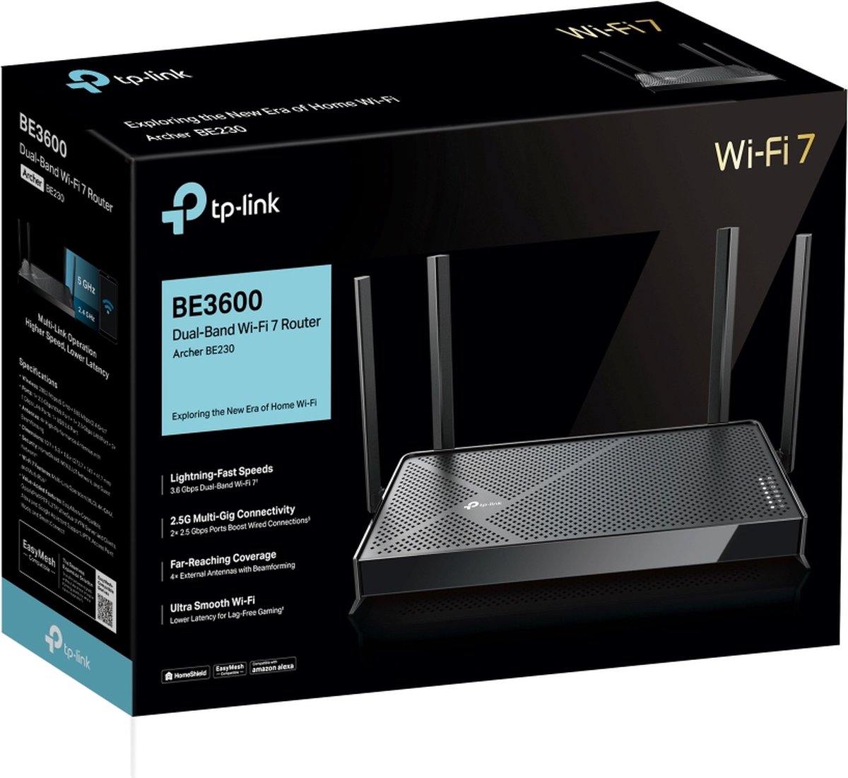 TP-Link Archer BE230 - Router - WiFi Versterker - Dual-Band - WiFi 7 - 3600 Mbps - Zwart – foto 6