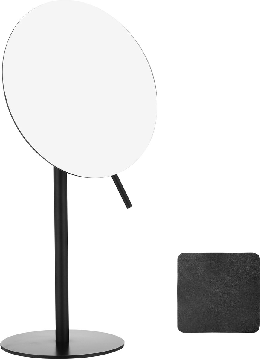 Goedkoopste Behave RVS Scheerspiegel voor Mannen - 3x Vergrotend - Minimalistisch design - Premium microvezeldoek - Zwart - 32 x 17 cm