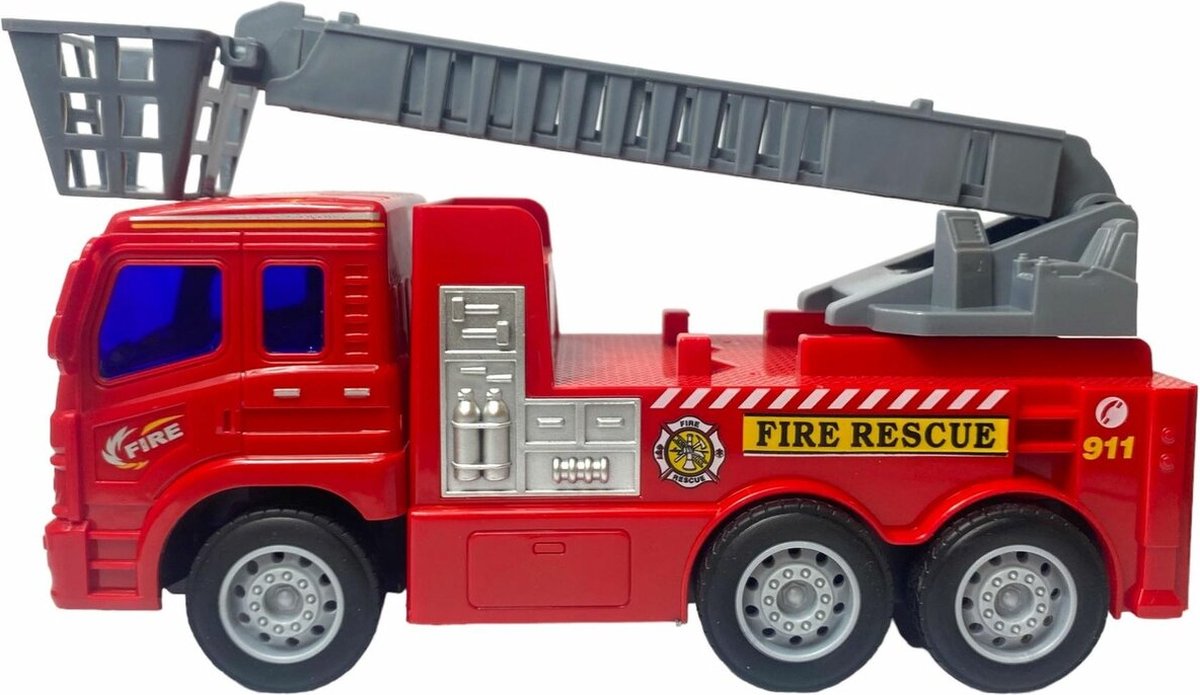 R/C Fire Truck - Afstand Bestuurbaar Brandweerwagen - met draaibare ladder 360° - Brandweer auto — afbeelding 2