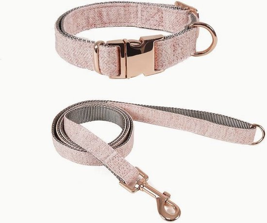 Foto: Honden of puppy halsband en lijn comfortabele en duurzame halsband voor kleine en middelgrote honden maat xs roze 