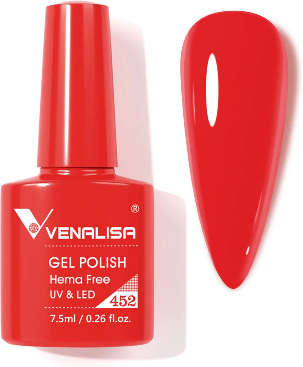 Venalisa UV Gellak Rood 7.5 ml Koraal Rode Gellak Gellac Rood Gellak Red Gellak Koraalrood Gellak Coral Gellak Koraal Gellak Kleuren Gellak Nagellak