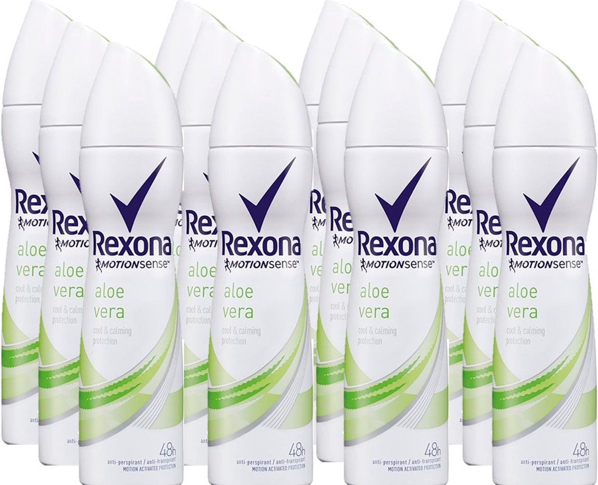 Goedkoopste Rexona Deo Spray Aloë Vera - Voordeelverpakking 12 x 150 ml