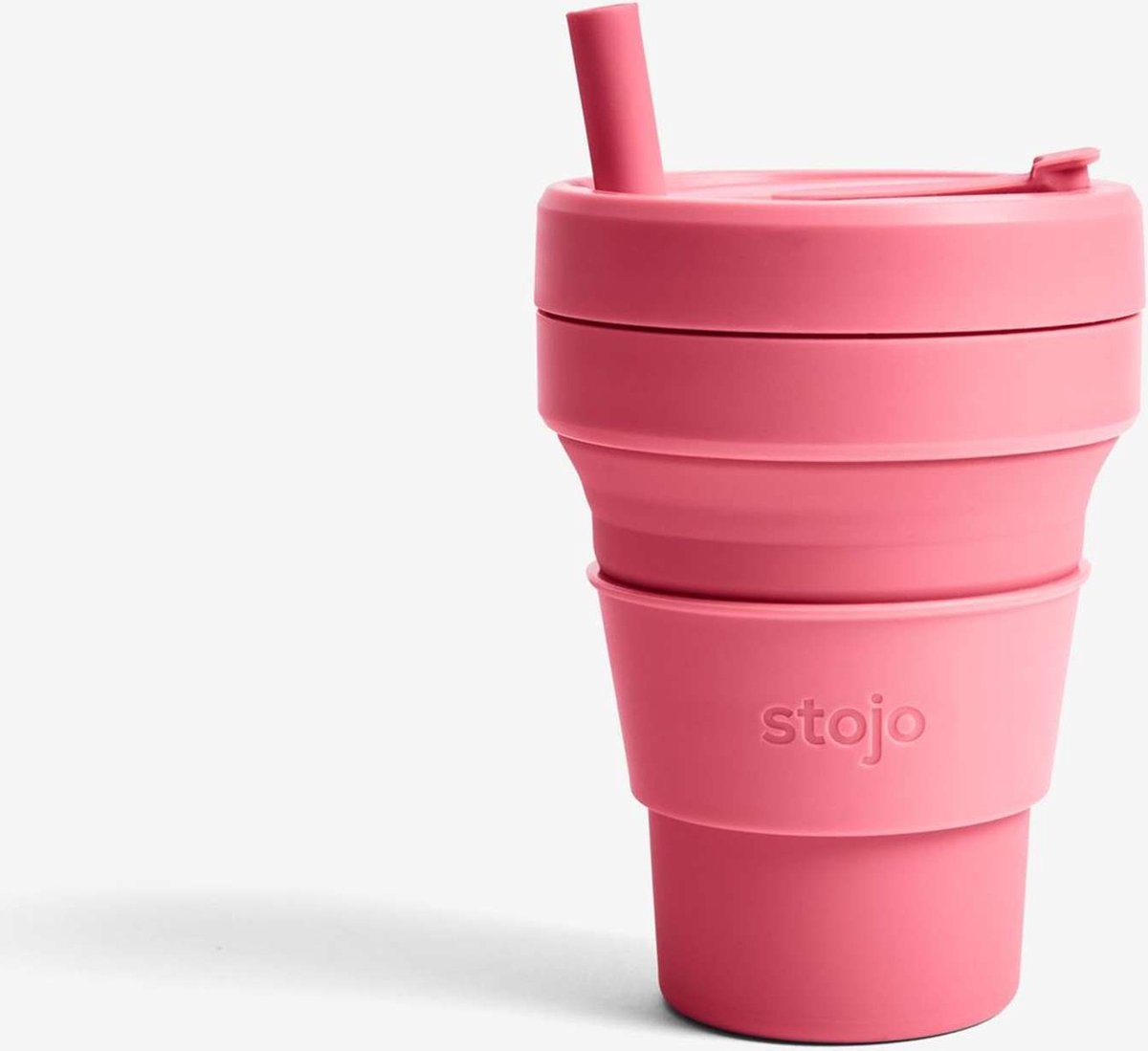 Stojo - Junior Cup met Rietje 250 ml Peony - Siliconen - Roze -
