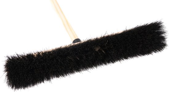 Merto Allround Veegbezem - Arenga Natuurvezelharen - 40 cm - Nat- en Oliebestendig - Inclusief Houten Steel 160 cm van Merto — afbeelding 2